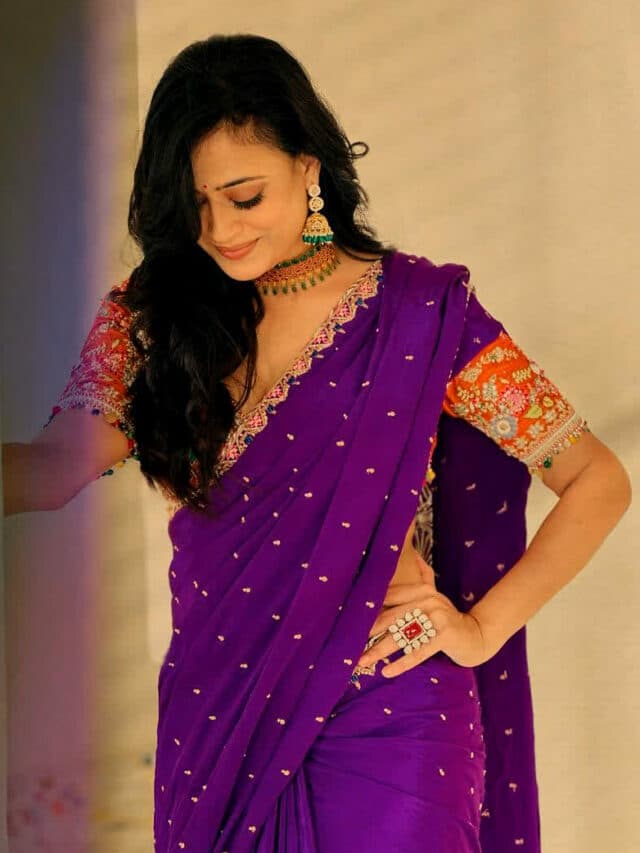 Shweta Tiwari Hot Pic: पर्पल साड़ी में श्वेता तिवारी ने लूटी सारी महफिल