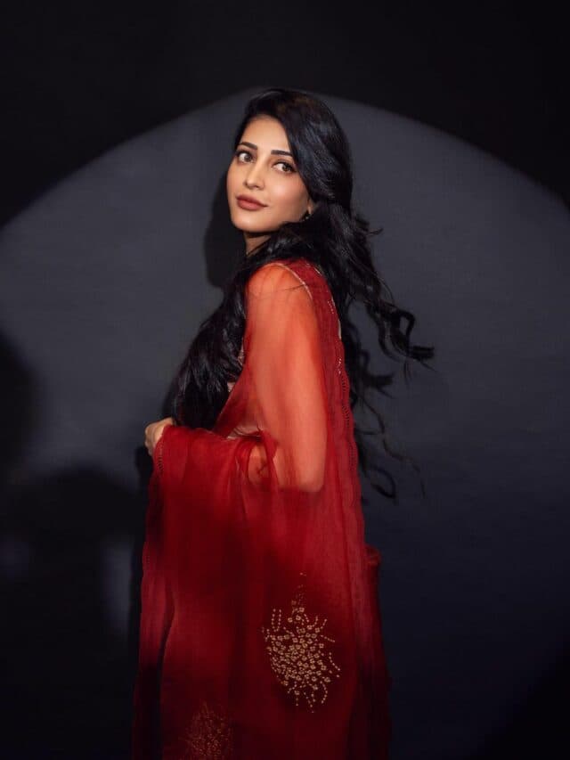 Shruti Haasan in Saree: एक्ट्रेस ने रेड साड़ी में बिखेरा जलवा, खूबसूरती ने मोहा फैंस का दिल