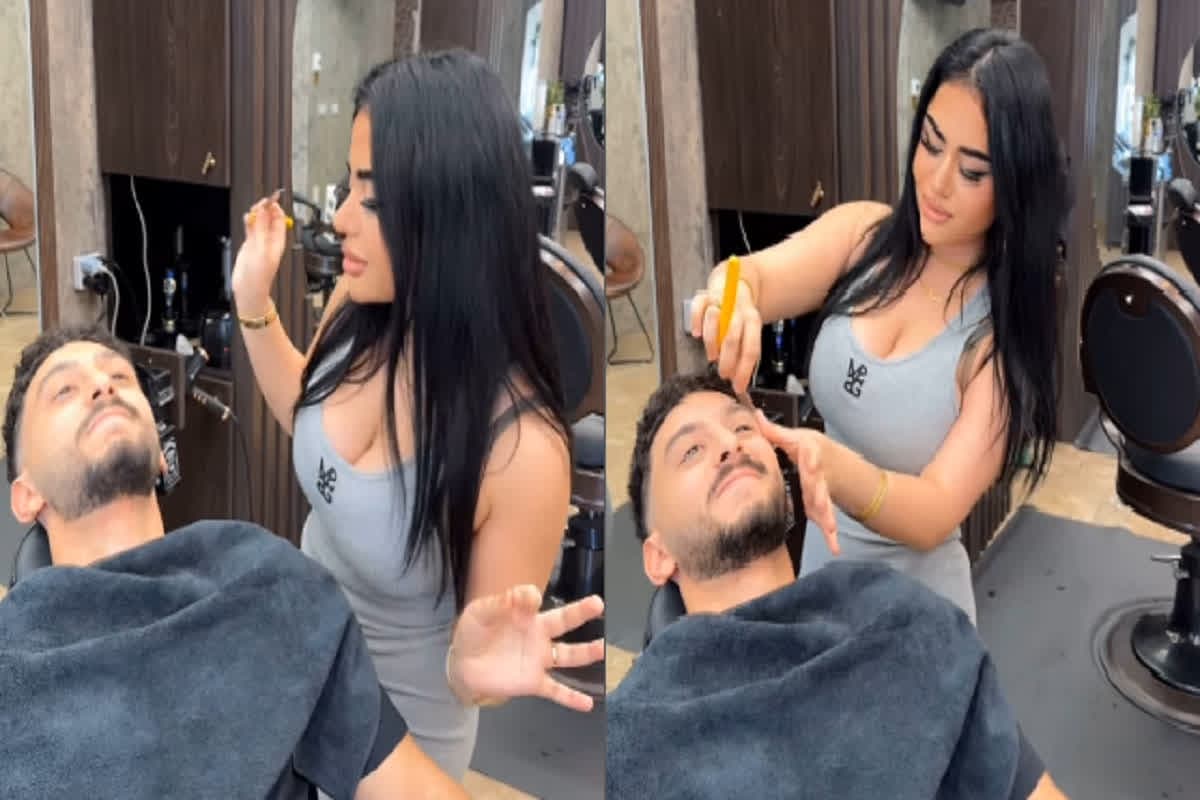 Hot Girl Viral Video: यहां कमसीन हसीनाएं फेरती है बालों पर हाथ, अलग अंदाज में संवारती है केश, सैलून में उमड़ती हैं मर्दों की भीड़