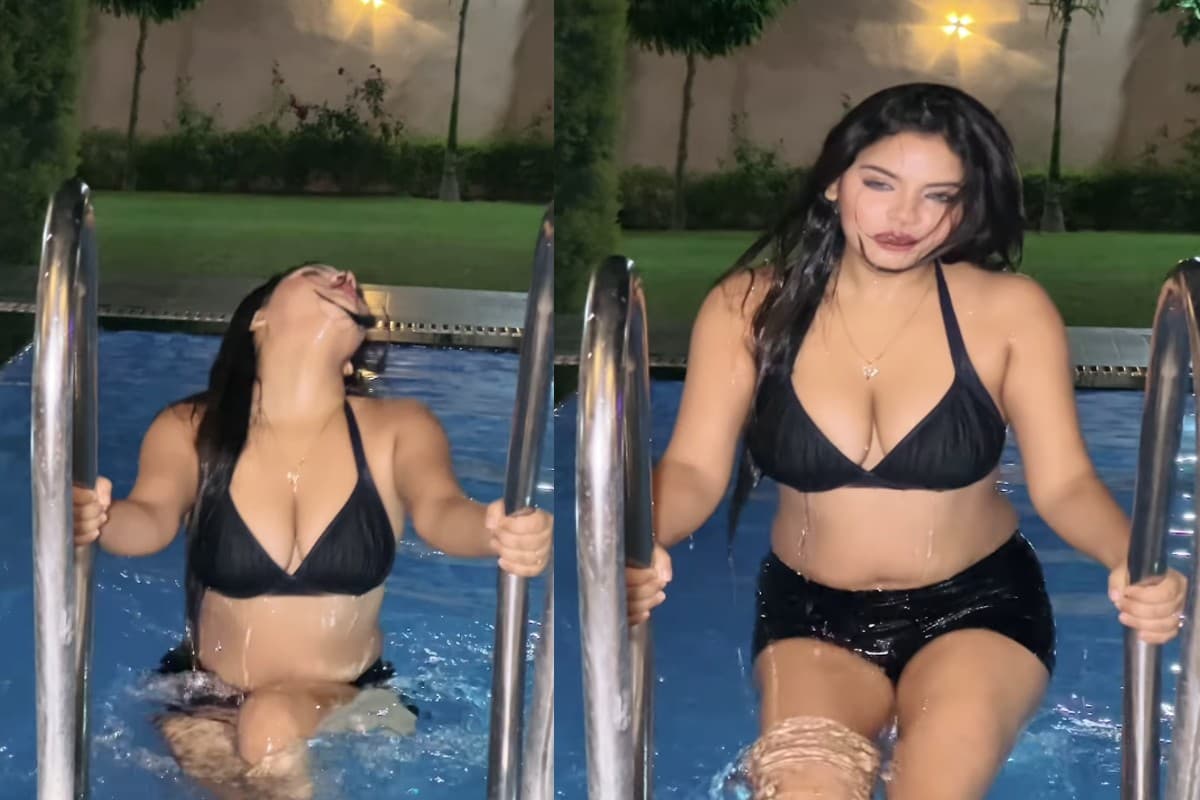 Hot Desi Girl Latest Sexy Video : स्विमिंग पूल में देसी गर्ल का सेक्सी लुक.. पानी से भीगा बदन लगा रहा काफी हॉट, वीडियो देख फटी रह जाएंगी आंखें