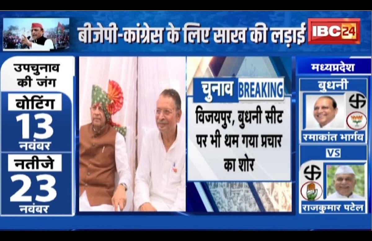 #SarkarOnIBC24 : विजयपुर-बुधनी में थम गया प्रचार का शोर, BJP-Congress, जीत की हवा किसकी ओर