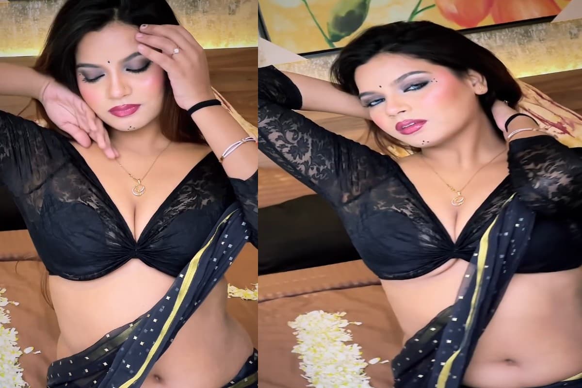 Desi Girl Latest Sexy Video : देसी गर्ल ने ब्लैक साड़ी में ढाया कहर.. सेक्सी अदाओं और कातिलाना अंदाज से लूट ली महफिल, वीडियो देख लग जाएगी तन-बदन में आग