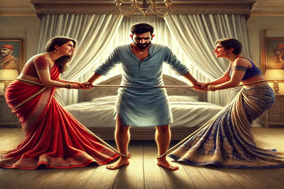 किस किसको प्यार करूं जैसी कहानी! तीन दिन तेरे साथ तीन दिन मेरे साथ.. एक दिन ऑफ, दो पत्नियों के बीच बंट गया पति
