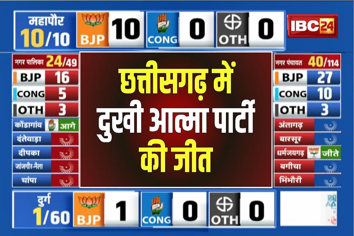 CG Nikay Election 2025 Counting Update: दुखी आत्मा पार्टी को जनता ने किया खुश, अध्यक्ष पद पर जमाया कब्जा, नहीं चला भाजपा और कांग्रेस का जादू