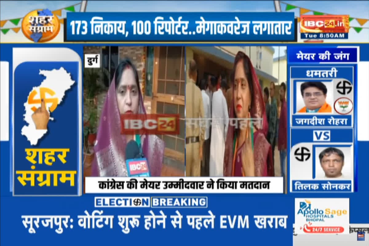 CG Nikay Chunav 2025 Voting LIVE : कांग्रेस महापौर प्रत्याशी प्रेमलता साहू ने किया मतदान, कहा- मुझे जनता पर पूरा भरोसा है