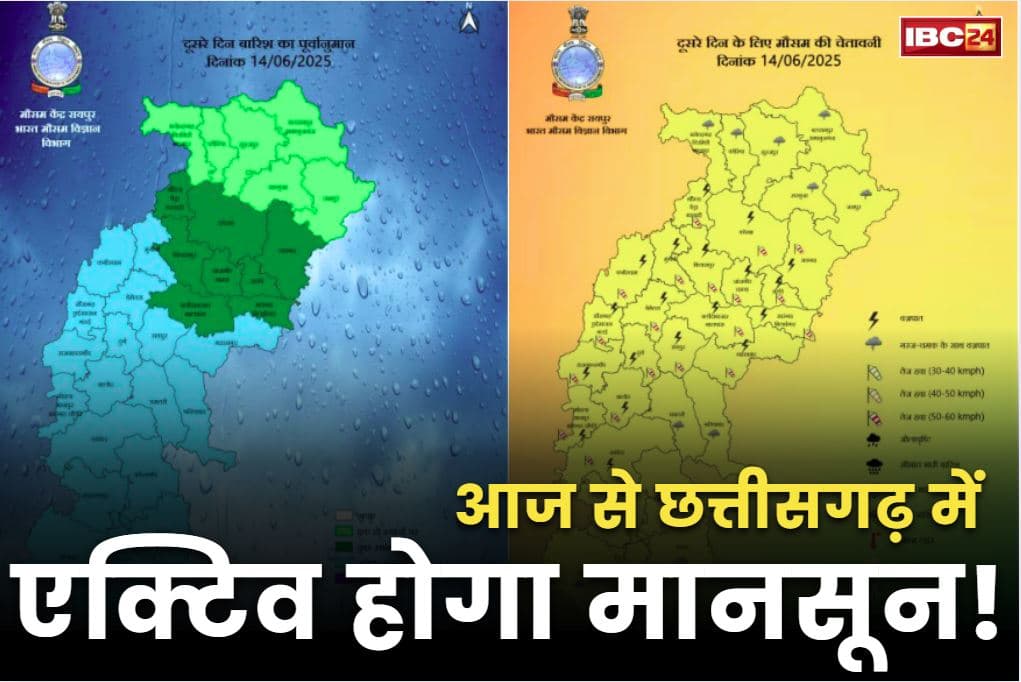 Chhattisgarh Today Weather Report: अब छत्तीसगढ़ में होगी मूसलाधार बारिश!.. मानसून ने दी दरवाजे पर दस्तक, जानें कहां बरसेंगे सबसे पहले बादल