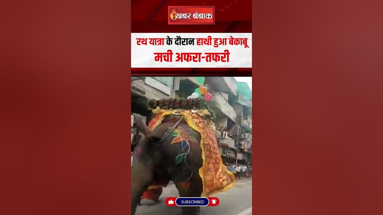 रथ यात्रा के दौरान हाथी हुआ बेकाबू, मची अफरा-तफरी | Rath Yatra Viral Video | Jagannath Rath Yatra