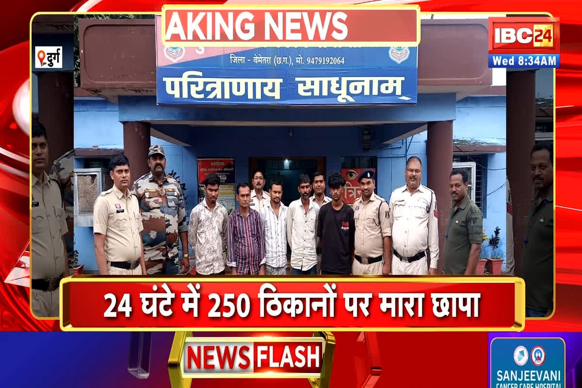 Durg News: नशे के खिलाफ अभियान दुर्ग पुलिसने चलाया बड़ा अभियान, 250 जगहों में छापा मारकर 200 लोगों को किया गिरफ्तार
