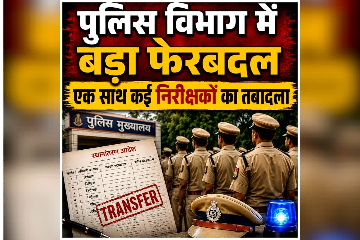 Bilaspur Police Transfer: पुलिस विभाग में बड़ा फेरबदल, एक साथ कई निरीक्षकों का तबादला, SSP ने जारी किया आदेश, देखें किसकी कहां हुई तैनाती