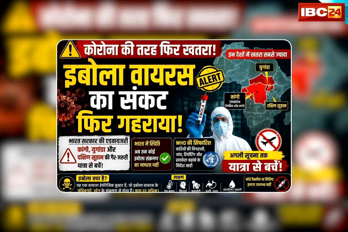Ebola Virus Advisory in India: इबोला वायरस को लेकर भारत सरकार ने जारी किया अलर्ट, कहा- सतर्क रहें…तेजी से फैलता है वायरस