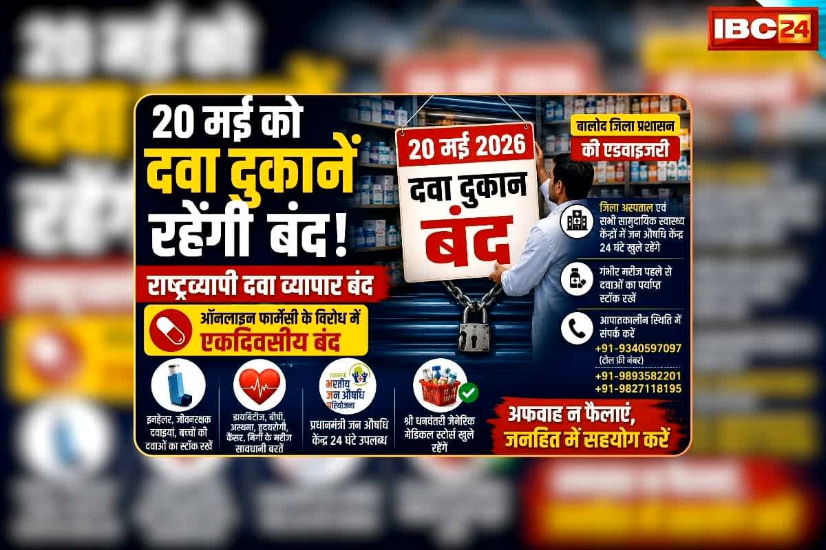 Medical Stores Close News: कल पूरे देश में बंद रहेंगे मेडिकल स्टोर्स, नहीं मिलेंगी बीपी, अस्थमा, हृदयरोगी, कैंसर रोगी जैसी बीमारियों की दवाएं, खाद्य एवं औषधि प्रशासन ने दी सूचना