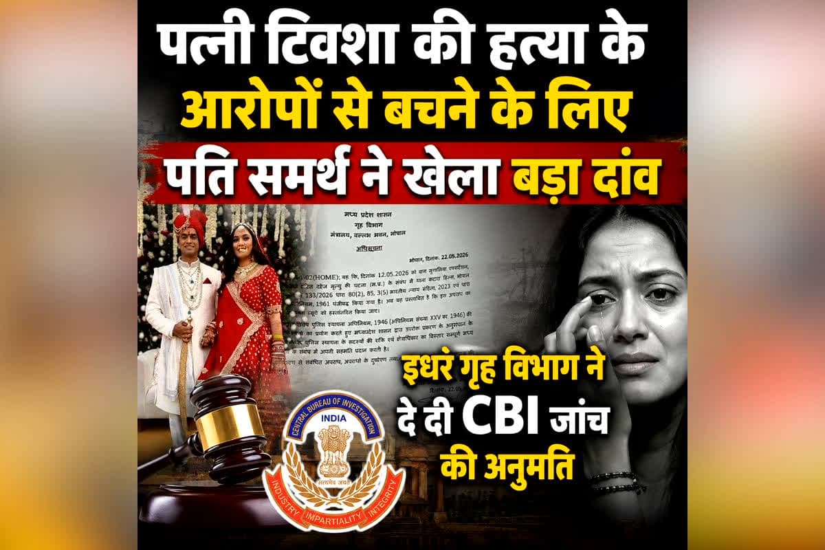 Twisha Sharma Death Case Update : पत्नी ट्विशा की हत्या के आरोपों से बचने के लिए पति समर्थ ने खेला बड़ा दांव, इधर गृह विभाग ने दे दी CBI जांच की अनुमति