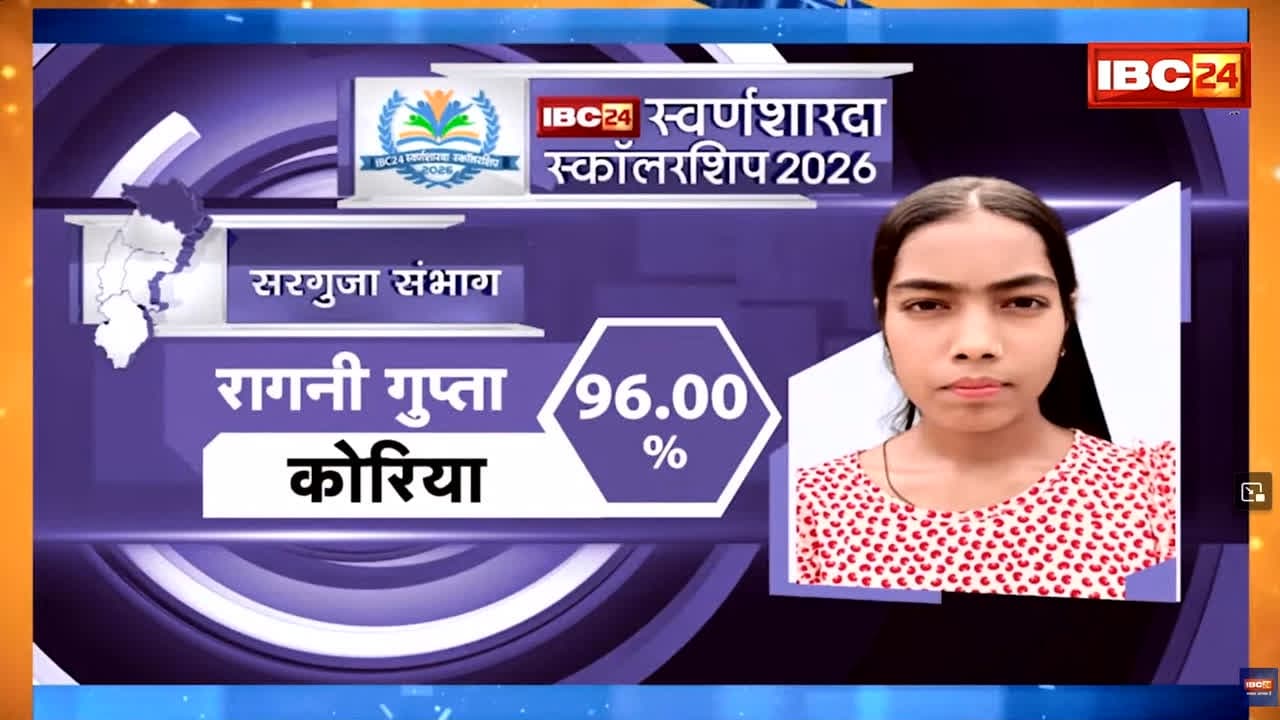IBC24 Swarna Sharda Scholarship 2026: घर में होटल चलाते हैं पिता, बेटी ने 96% लाकर किया कोरिया जिले में टॉप, अब बनेगी जज, IBC24 ने स्वर्ण शारदा स्कॉलरशिप देकर किया सम्मान