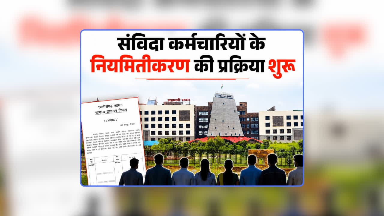 CG Contract Employee Regularization Order: छत्तीसगढ़ के संविदा कर्मचारियों को दिवाली गिफ्ट, सामान्य प्रशासन विभाग की अनुमति के बाद नियमितीकरण के लिए अधिसूचना जारी, 15 दिन के भीतर मिलेगी खुशखबरी