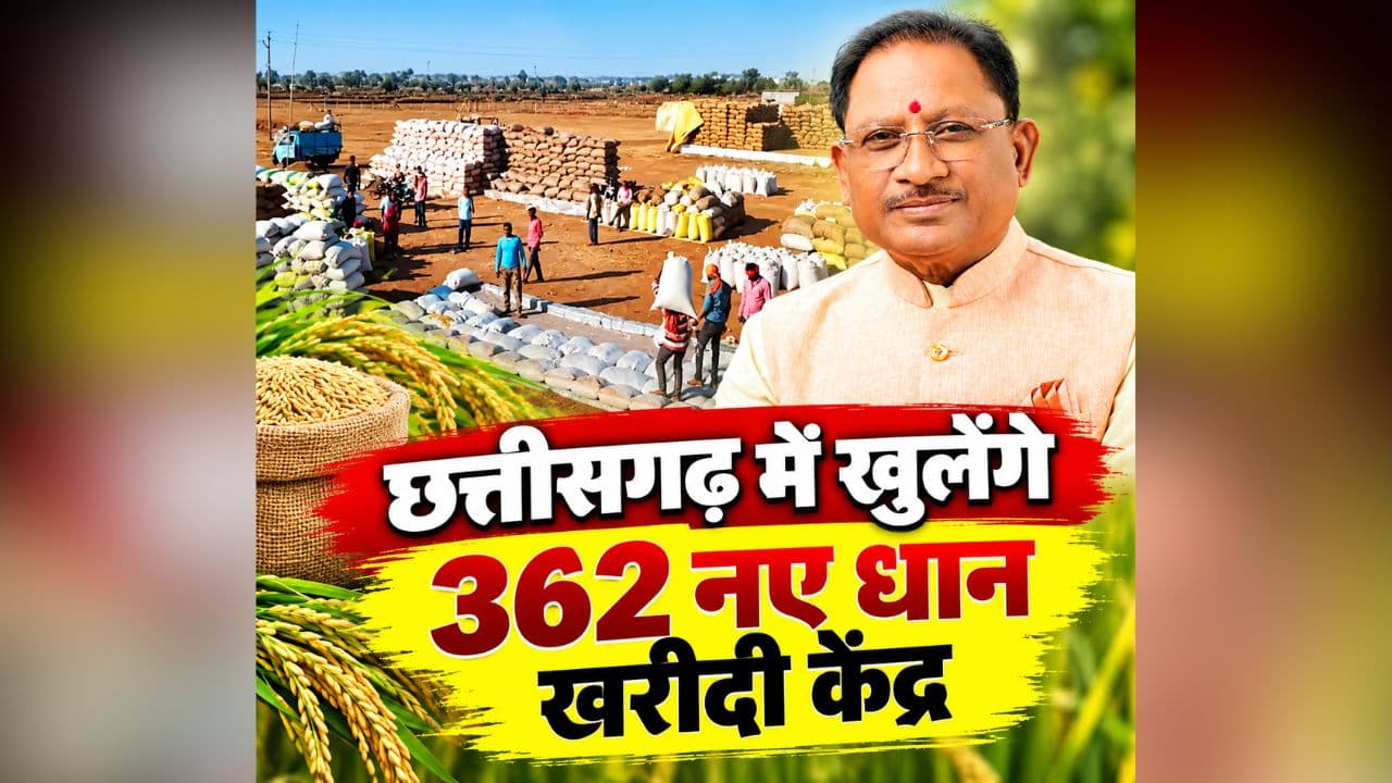 New Dhan Kharidi Kendra: छत्तीसगढ़ में खुलेंगे 362 नए धान खरीदी केंद्र, इन जिलों के किसानों को मिली बड़ी राहत, सभी व्यवस्था दुरुस्त करने के लिए दिए निर्देश