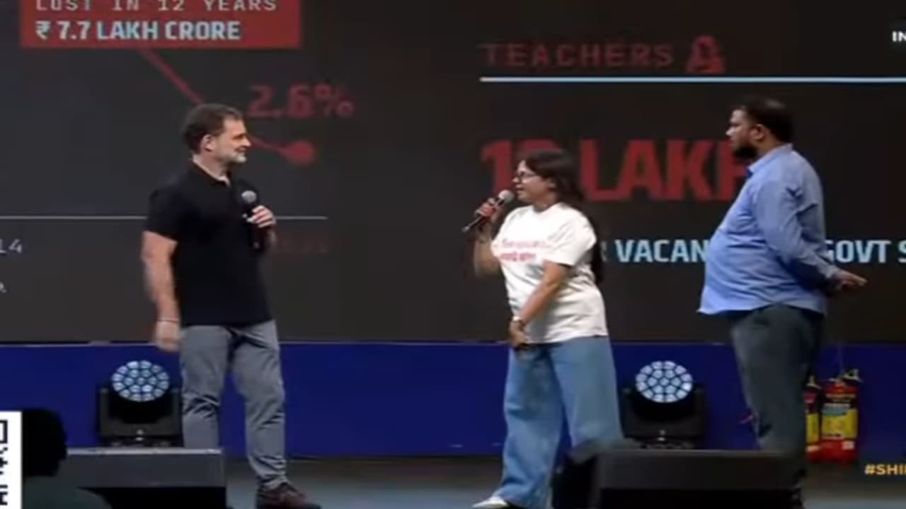 Rahul Gandhi Indore Visit: इंदौर में छात्रों की गूंज कार्यक्रम में शामिल हुए राहुल गांधी, कहा- सिस्टम नहीं चाहता कि स्टूडेंट सवाल पूछें, देखिए लाइव वीडियो