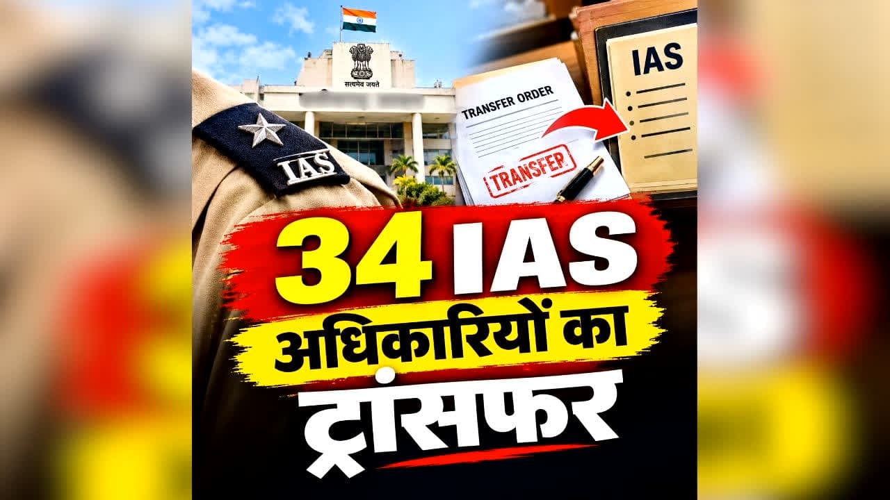 IAS Transfer Full List 2026 Today: नवरात्रि के पहले बड़ा प्रशासनिक फेरबदल, राज्य सरकार ने 34 IAS समेत इन अधिकारियों का किया ट्रांसफर, स्वास्थ्य सचिव-आबकारी विभाग के प्रभार भी बदले, देखें पूरी लिस्ट