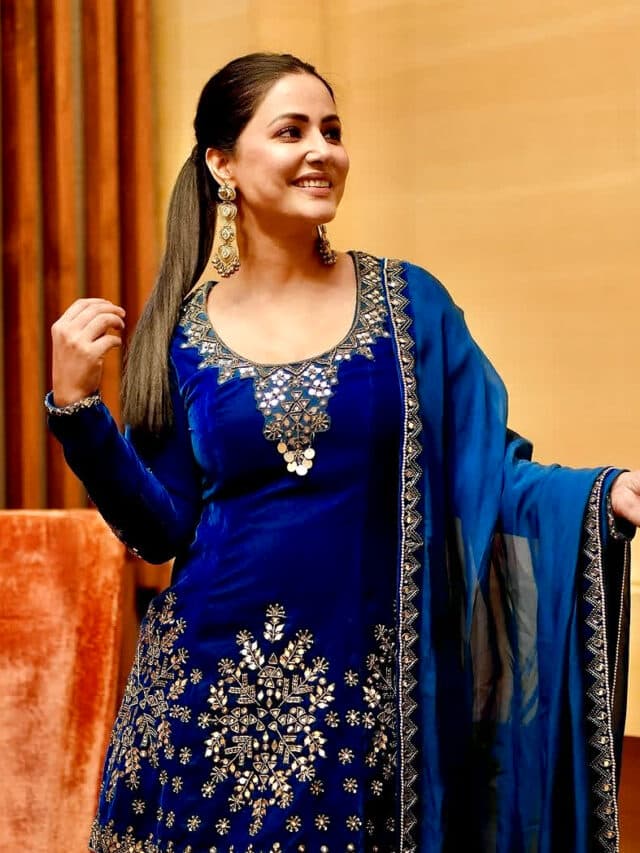 Hina Khan Desi Look: ब्लू पटियाला सूट में हिना खान में दिखाई कातिलाना अदाएं