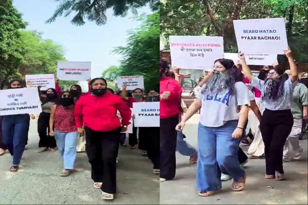 Indore Video : ‘No Clean Shave No Love’.. इंदौर में युवतियों की अनोखी रैली, तख्तियों में लिखा- ‘दाढ़ी रखो या गर्लफ्रेंड रखो, Choice तुम्हारी’