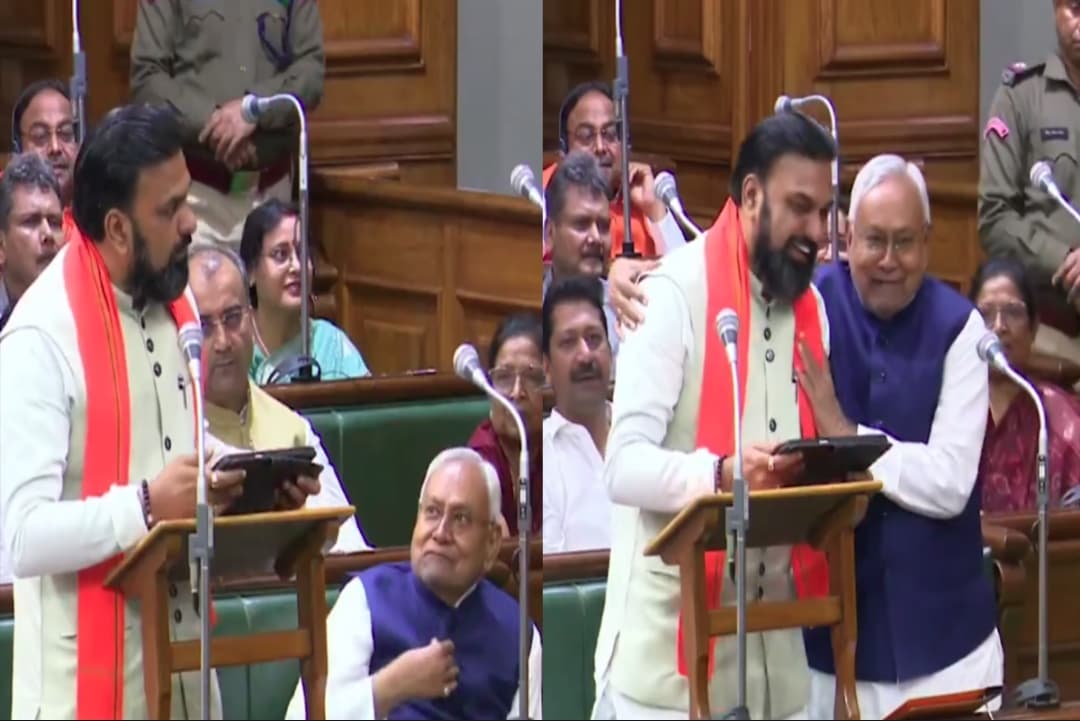 CM Nitish Kumar Video Viral: सदन में कुर्सी छोड़ खड़े हुए सीएम नीतीश कुमार, सम्राट चौधरी की पीठ थपथपाकर लगाया गले, विस चुनाव से पहले दिखाई NDA की पावर, देखें वीडियो