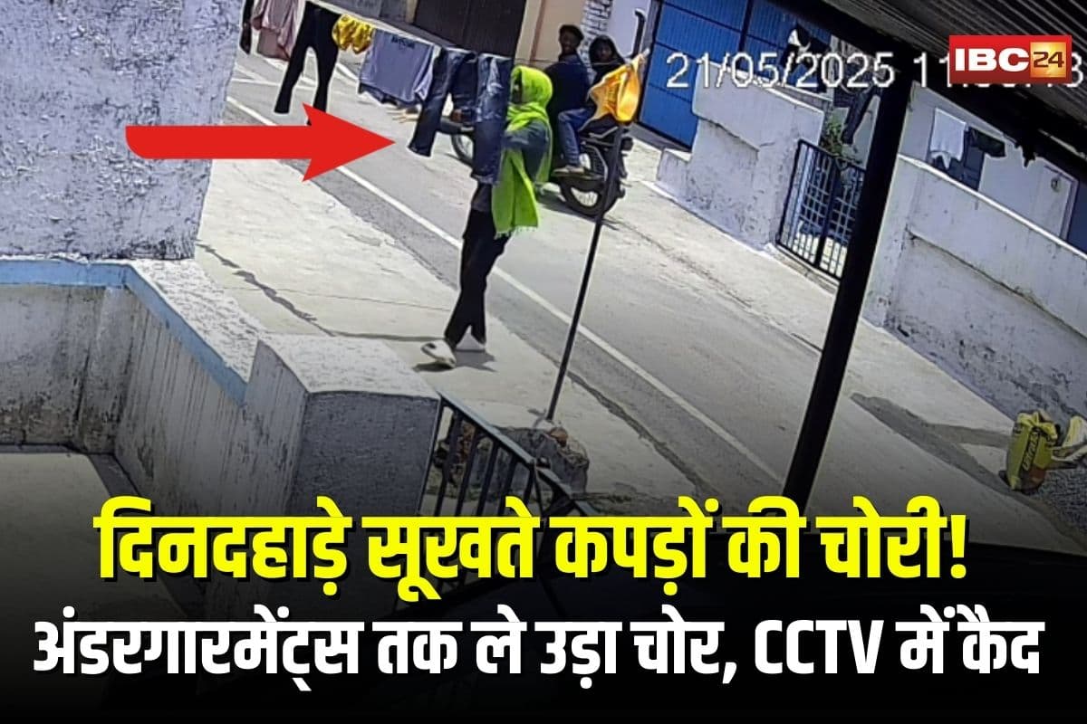 Korba Clothes Theft Video: दिनदहाड़े घर के बाहर सूखते कपड़ों की चोरी! अंडरगारमेंट्स तक ले उड़ा चोर, CCTV में कैद हुई शर्मनाक हरकत