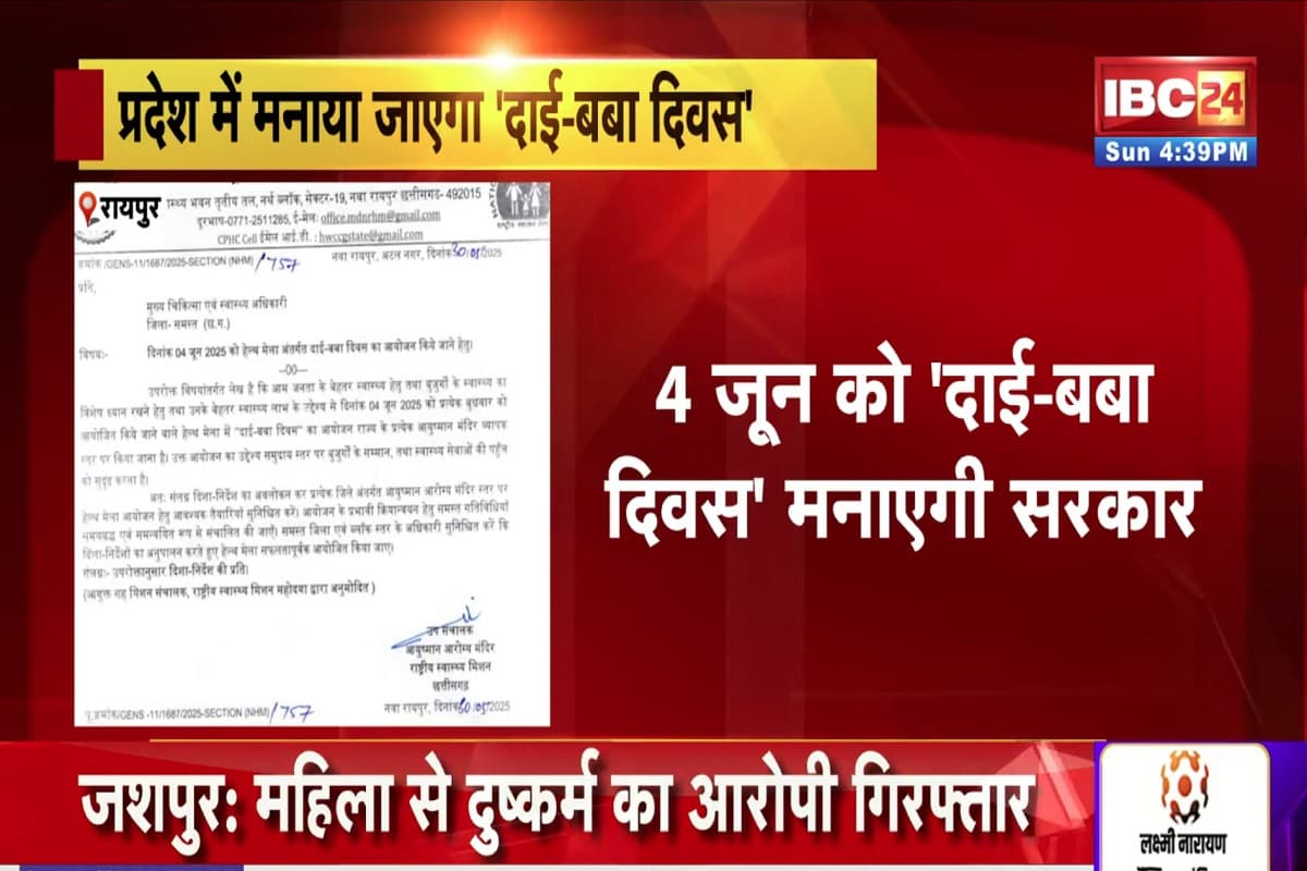 CG News: छत्तीसगढ़ में अब दाई-बबा दिवस मनाएगी सरकार, सभी जिलों को CMHO को निर्देश जारी, जानिए क्यों हो रहा इसका आयोजन?