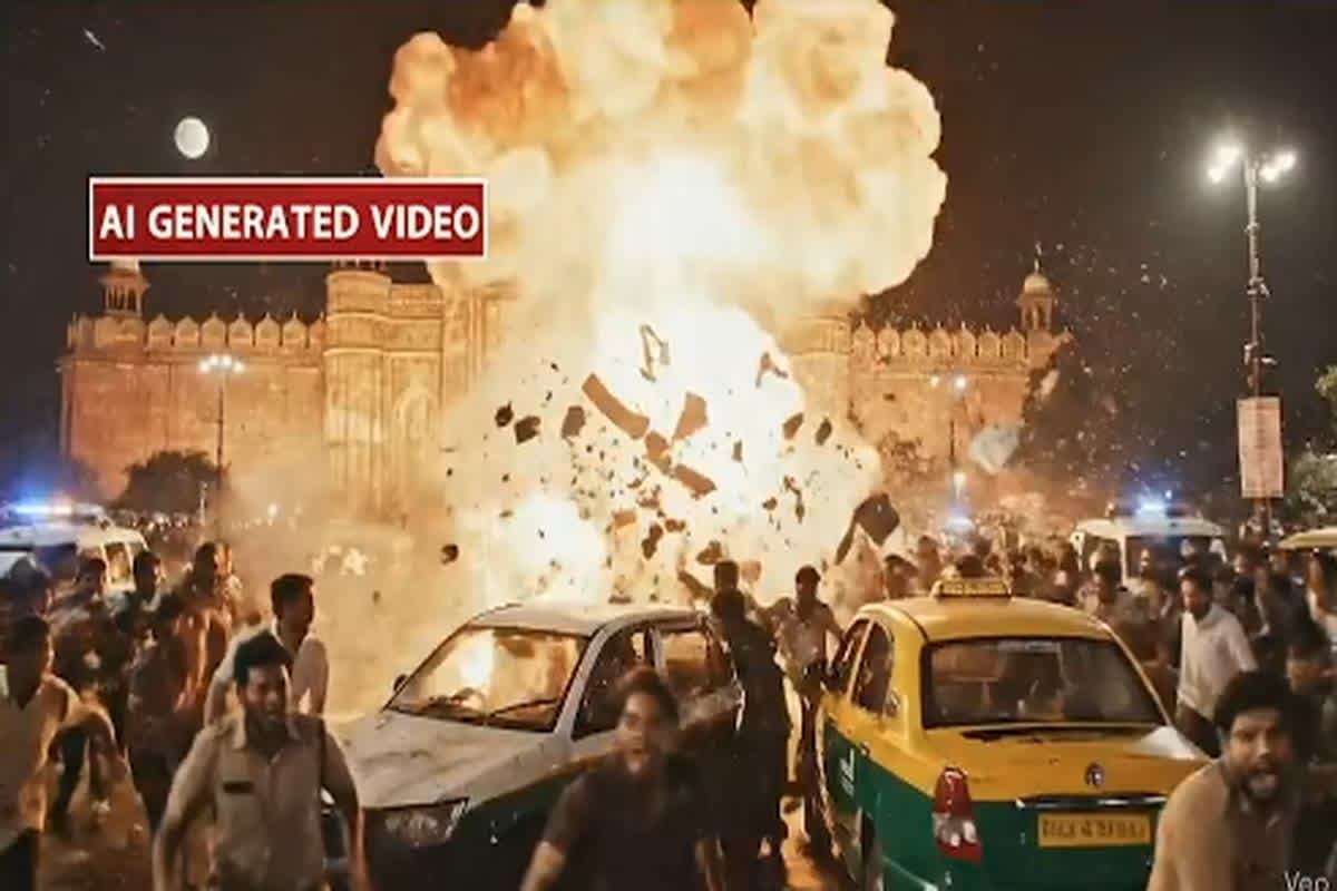 Delhi Blast Video: दिल्ली में कैसे हुआ धमाका? आग, धुआँ और जली हुई गाड़ियों का खौफनाक मंजर, देखिए AI Generated वीडियो