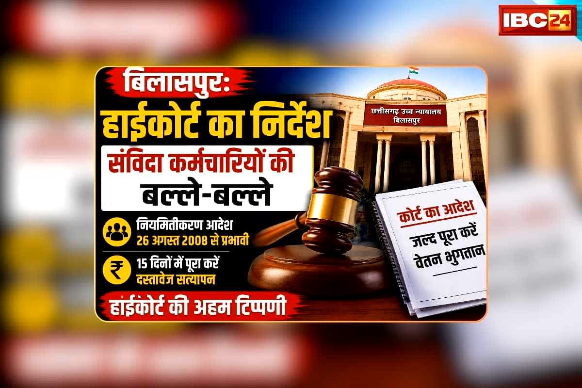 CG Samvida Employee News Today: संविदा कर्मचारियों के हित में छत्तीसगढ़ हाईकोर्ट का बड़ा फैसला, जानकर खुशी से झूमने लगेंगे कर्मचारी, कहेंगे- खुल गया किस्मत का ताला