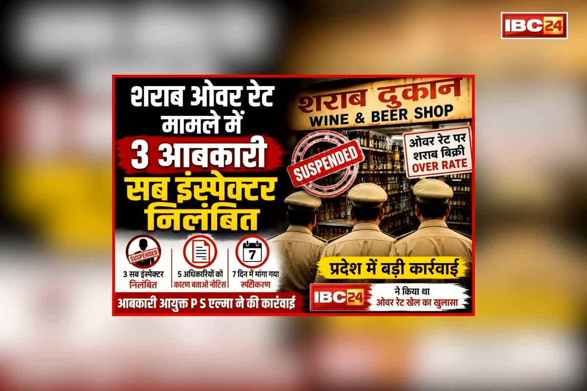 CG Liquor Over Rating Case: IBC24 की खबर का असर, आबकारी विभाग का एक और बड़ा एक्शन, ओवररेटिंग मामले में इतने सब इंस्पेक्टरों को किया निलंबित