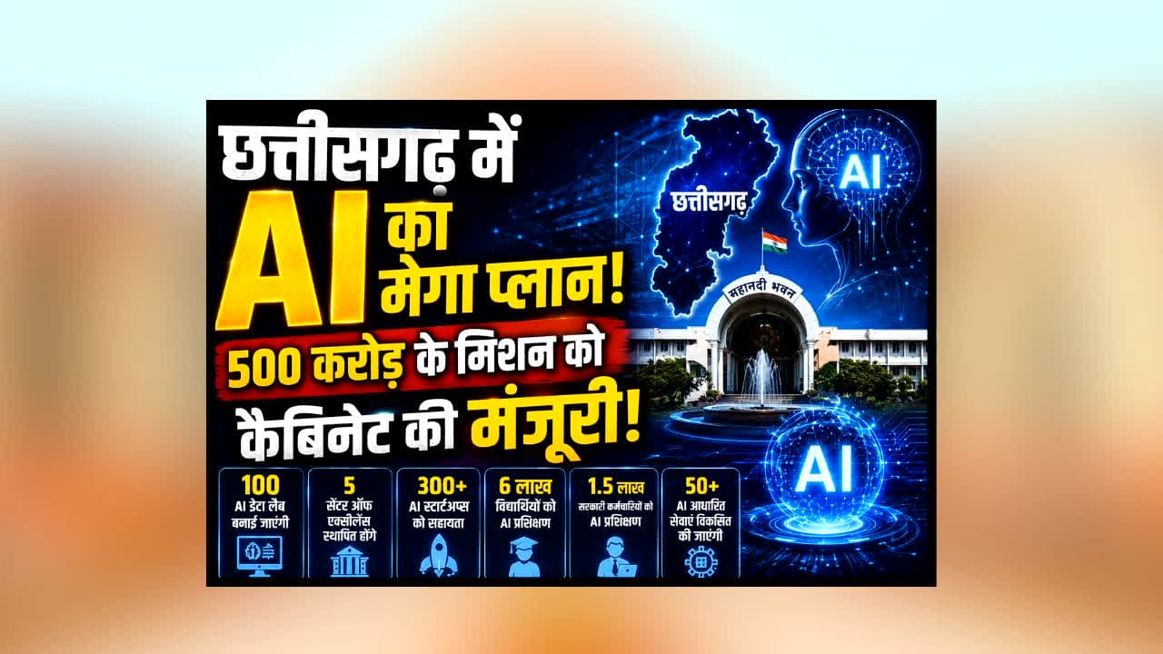 Sai Cabinet Decisions Today : अब AI से चलेगा छत्तीसगढ़! 500 करोड़ के मेगा मिशन पर कैबिनेट की मुहर, लाखों युवाओं की बदल जाएगी किस्मत