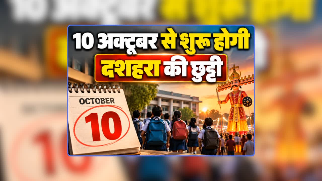 Dussehra Holidays 2026 Date: 10 अक्टूबर से शुरू होगी दशहरा की छुट्टी, 13 दिनों तक बंद रहेंगे सभी स्कूल-कॉलेज और आंगनबाड़ी केंद्र, नोटिफिकेशन जारी