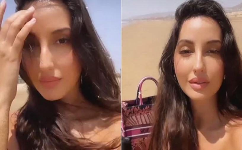 टू पीस पहनकर समुद्र किनारे सनबाथ लेते नजर आई Nora Fatehi, सोशल मीडिया पर Viral हुआ ग्लैमरस Video