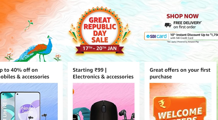 Amazon Great Republic Day Sale 2022: स्मार्टफोन्स पर 40% तक छूट, SBI क्रेडिट कार्ड पर 10% की अतिरिक्त छूट.. जल्द करें