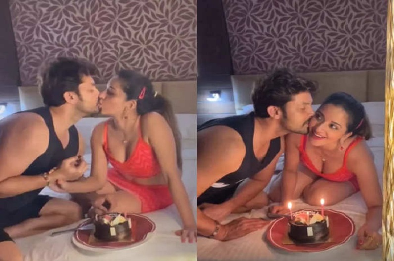 Monalisa Ka Chudai Video - Actress Monalisa Romance and Liplock with Husband in Front of Camera