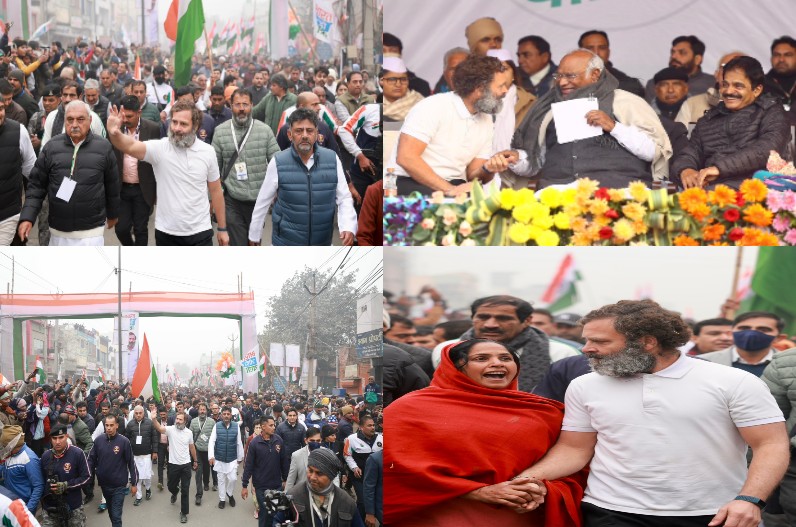 हरियाणा में भारत जोड़ो यात्रा की तस्वीरें, राहुल गांधी को जनता का मिल रहा समर्थन