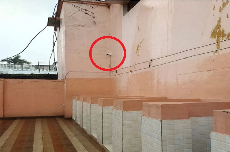 CCTV camera in toilet