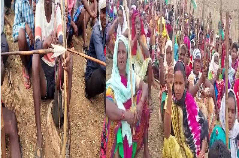 The villagers protested for the establishment of Maa Kudargarhi Aluminum Refinery Factory