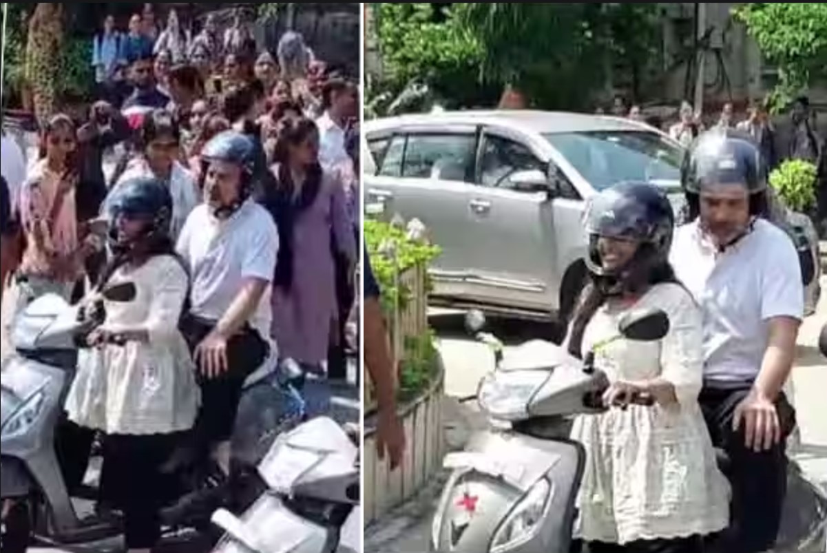 Rahul Gandhi Scooty Ride: अचानक स्कूटी पर सवार हुए राहुल गांधी, छात्रा के साथ दोपहिया का उठाया लुत्फ
