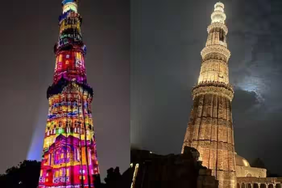 Light Show In Qutub Minar: बुर्ज खलीफा से कम नहीं हमारा ‘क़ुतुब मीनार’.. एशियन गेम्स के लिए शानदार लाइट शो ने लगाए चार चाँद