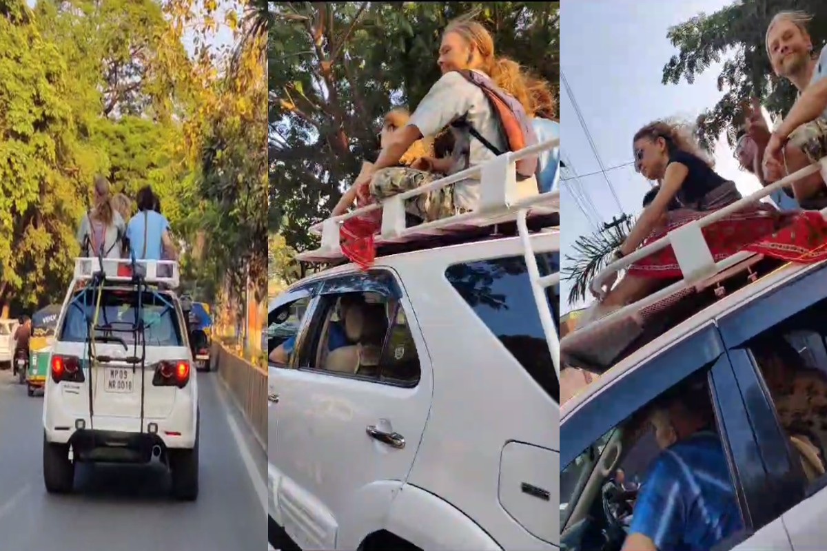 Indore Viral Video: इंदौर घूमने आए पर्यटकों ने नियमों की उड़ाई धज्जियां, कार के ऊपर कर रहे थे ऐसा काम