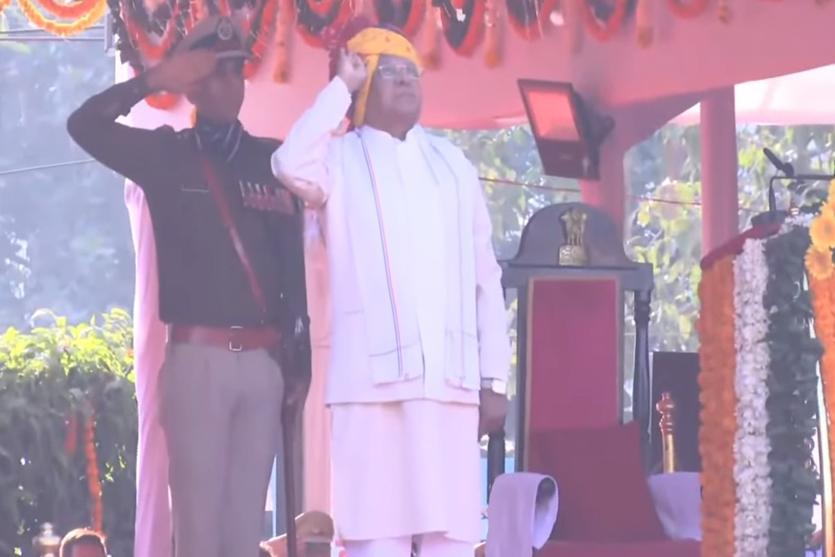 Republic Day 2024 : राज्यपाल मंगुभाई पटेल ने भोपाल में किया ध्वजारोहण, अपने भाषण में किया राम मंदिर का ज़िक्र