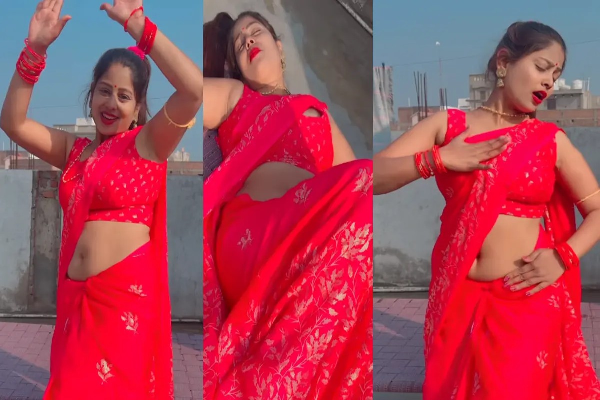 Desi Bhabhi Sexy Video : लाल साड़ी वाली देसी भाभी ने बिखेरा अपने हुस्न का जलवा, वीडियो देख लग जाएगी तन-बदन में आग