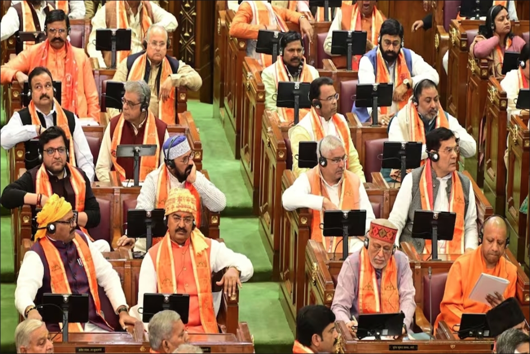 UP Budget Session 2024 : राममय हुई विधानसभा..! सत्र के पहले दिन ‘जय श्रीराम’ से गूंज उठा सदन, रामनामी पटका पहने दिखाई दिए BJP विधायक