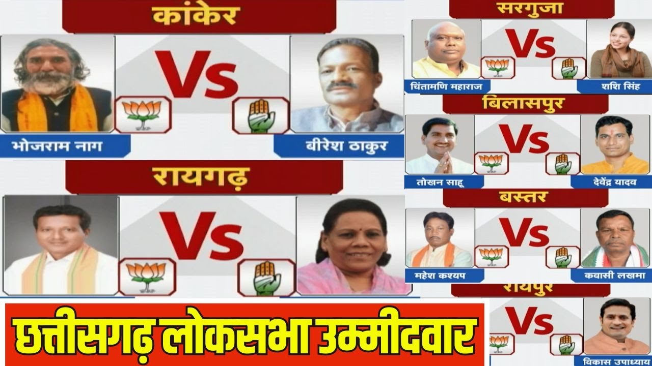 Chhattisgarh Lok Sabha Election 11 Candidate List | देखिए कौन किस सीट में किसे दे रहा टक्कर