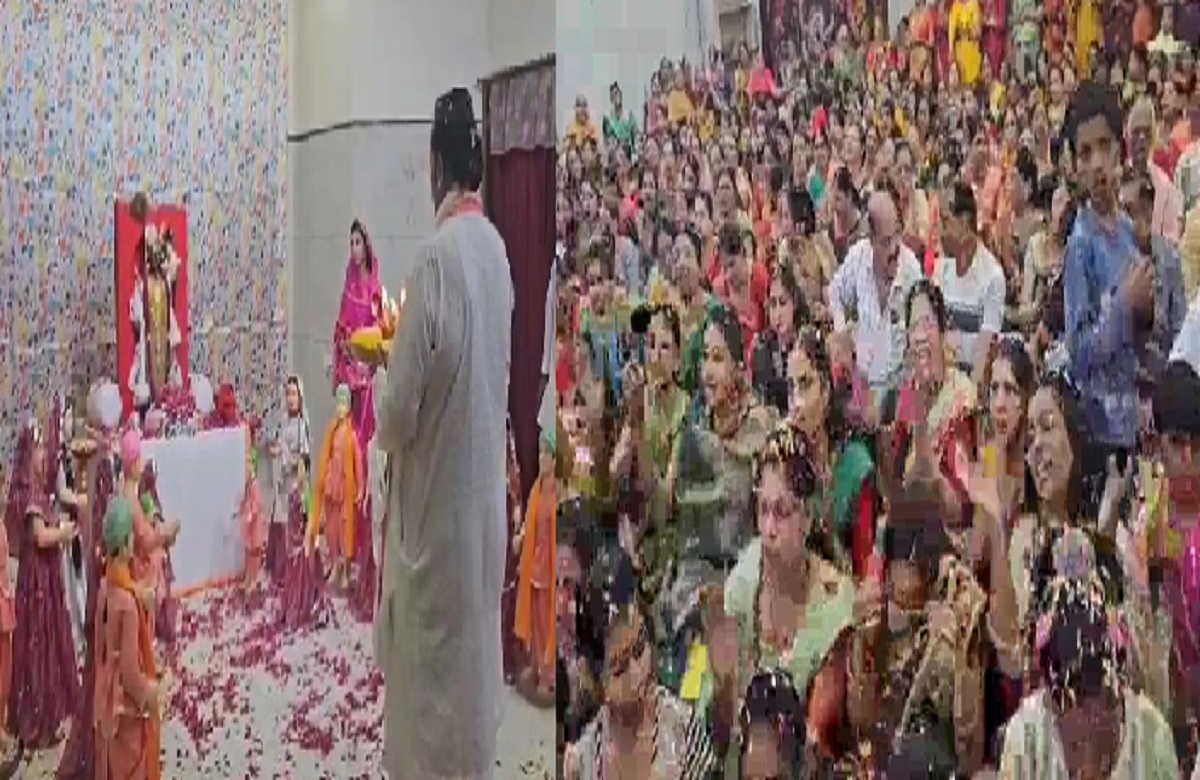 Phoolon Ki Holi : फूलों की होली में उमड़ी श्रद्धालुओं का भीड़, 2 क्विंटल फूलों से श्रद्धालुओं ने भगवान ठाकुरजी के साथ खेली होली