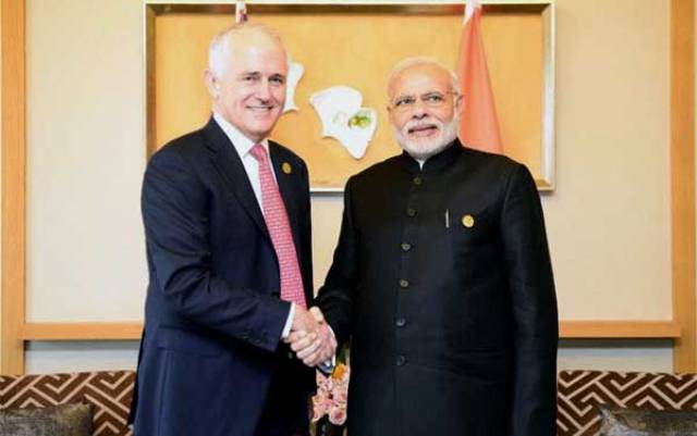 आॅस्ट्रेलिया के प्रधानमंत्री मैल्कम टर्नबुल भारत के चार दिवसीय दौरे पर, 6 समझौतों पर हस्ताक्षर