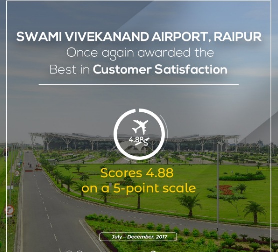 रायपुर का स्वामी विवेकानंद एयरपोर्ट फिर भारत में नंबर वन