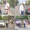 72 घंटे के लॉकडाउन से पहले शहर में पुलिस और जिला प्रशासन का फ्लैग मार्च, बेवजह घर से बाहर निकलने वालों पर सख्ती