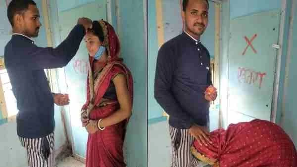 Lover married a married woman Patna : चलती ट्रेन में टॉयलेट के सामने प्रेमी ने शादीशुदा महिला से की शादी, खूब वायरल हो रही तस्वीरें.. देखें